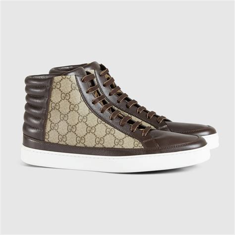 gucci gg supreme high top sneakers white|Gg Supreme low top sneakers.